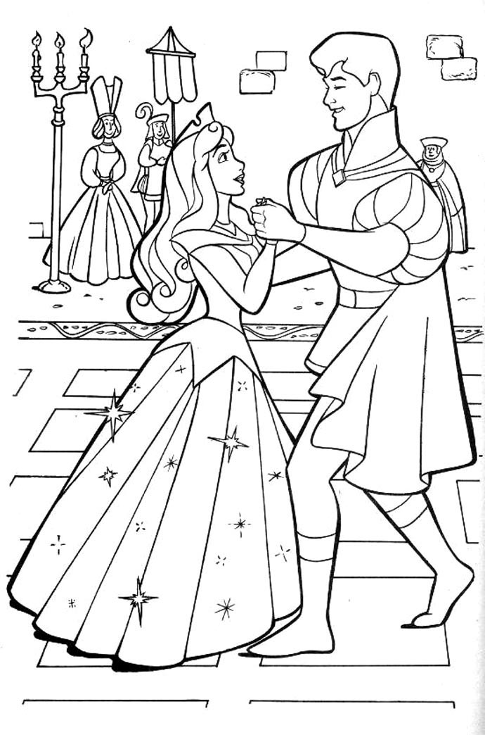 Coloriages Les Princesses Disney  La Belle au Bois Dormant  philippe