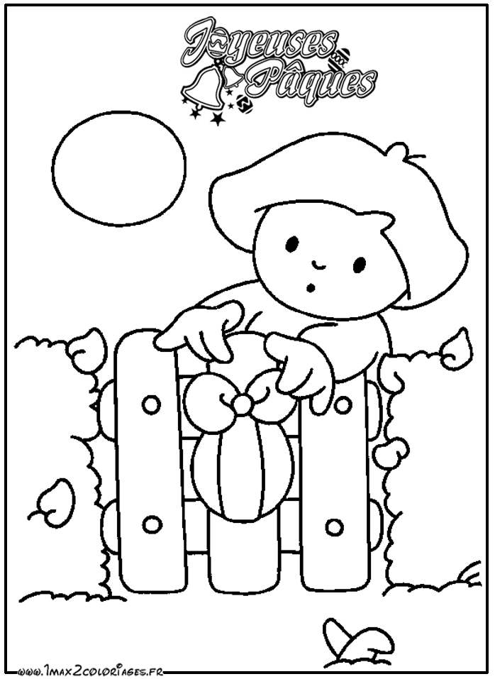 Coloriage Je trouve un oeuf de Pâques