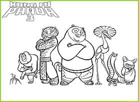 les personnages de coloriage kung fu panda 3 à colorier