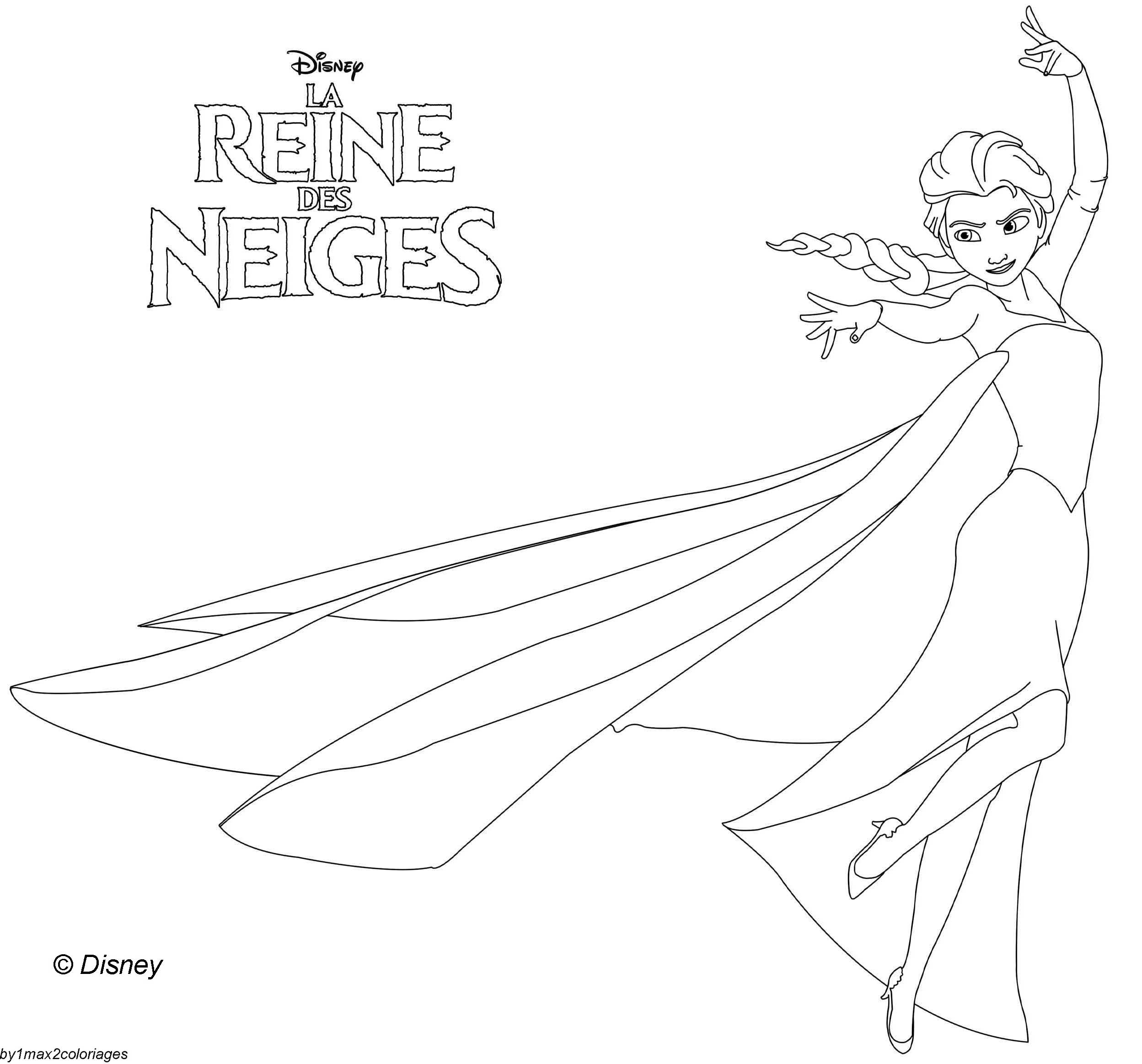 Coloriage des personnages disney la reine des neiges, Elsa, la Reine des  Neiges a imprimer,coloring page frozen
