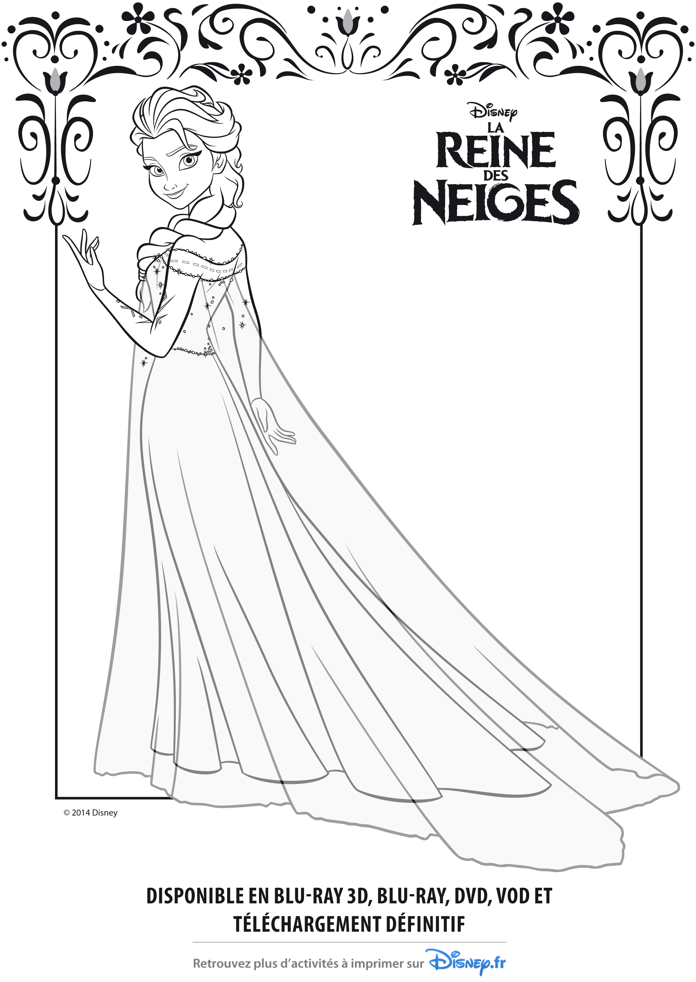 Coloriage princesse à imprimer (Disney, Reine des Neiges, )