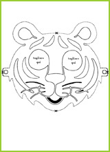 coloriage Masque de Tigre pour Carnaval