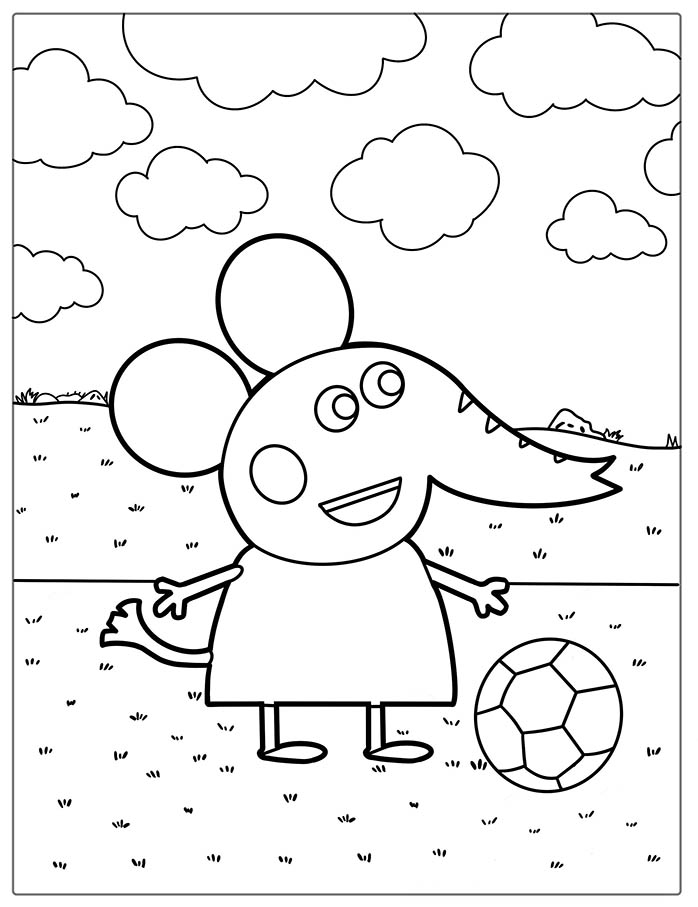 coloriage emime joue au foot