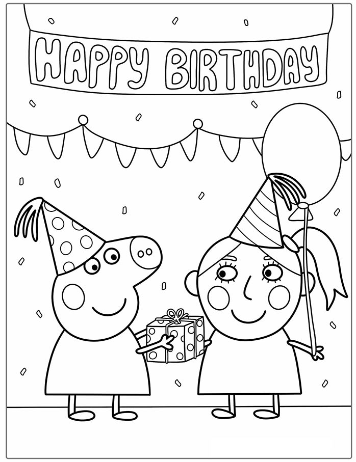 coloriage zpeppa pig fete son anniversaire