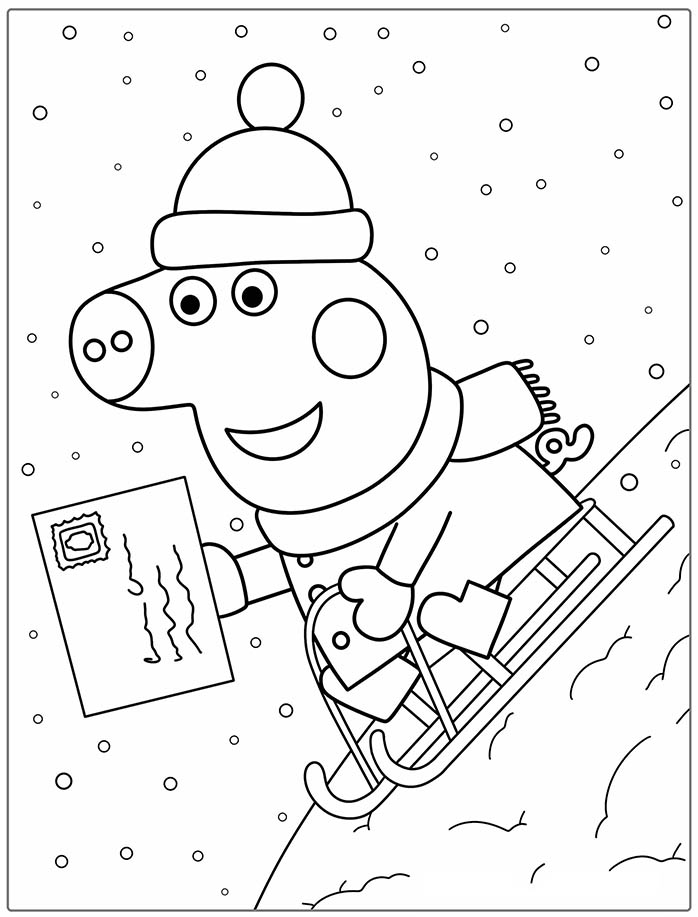 coloriage fait de la luge