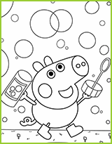 coloriage peppa pig fait des bulles