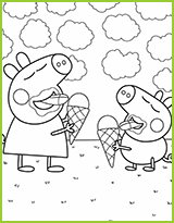 coloriage peppa pig et georges