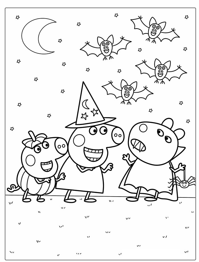 coloriage peppa pig fete halloween