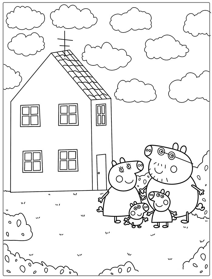 coloriage peppa et sa famille