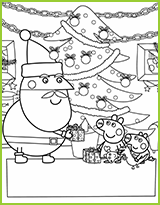 coloriage peppa et georges a la neige