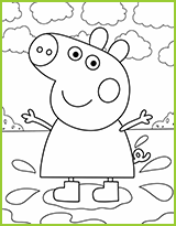 coloriage peppa joue dans les flaques d'eau